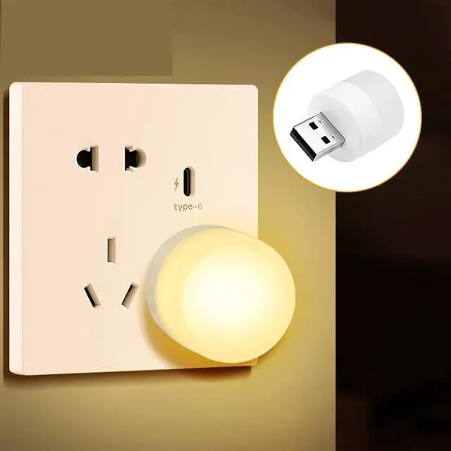 Alt view image 3 of 7 - Small Black Table lamp USB Plug Lamp Computer Mobile Power Charging USB Small Book Lamps LED Eye Protection Reading Light Small Round Light Night Light