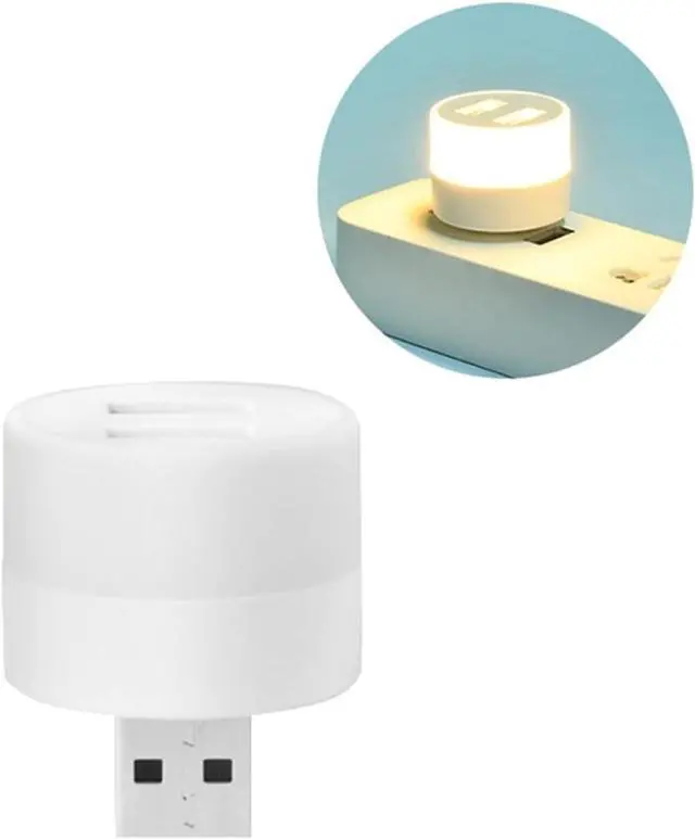 Alt view image 6 of 6 - Small Black Table lamp USB Plug Computer lamp USB Mobile Power Charging Small Book led Lamps Eye Protection Reading Light Small Round Night Light