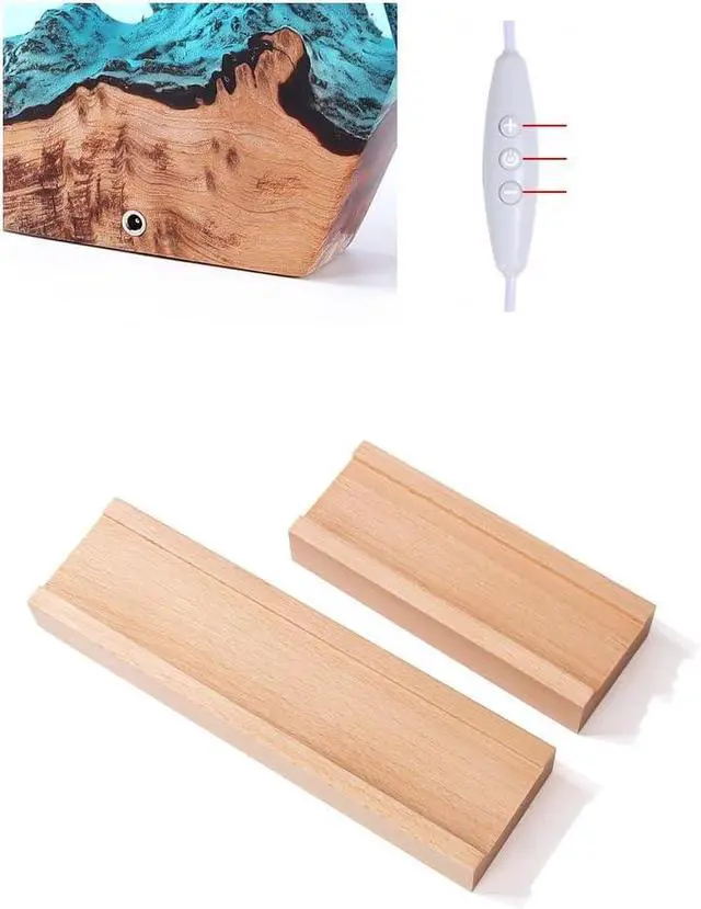 Alt view image 7 of 7 - Diver Humpback Whale Table Night Light Lamp Epoxy Resin Wood Craft with LED Lights USB Rechargeable Special Gifts for Home Use (8 * 5 inch)