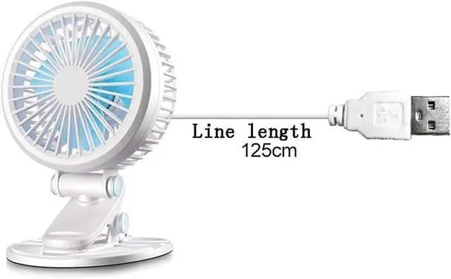 Alt view image 2 of 7 - Mini Clip-on Fan Rechargeable Battery Operated USB Desk Fan Portable Personal Fan Small Quiet Stroller Fan for Home, Office, Travel, Camping, Baby Pram Easy to Carry