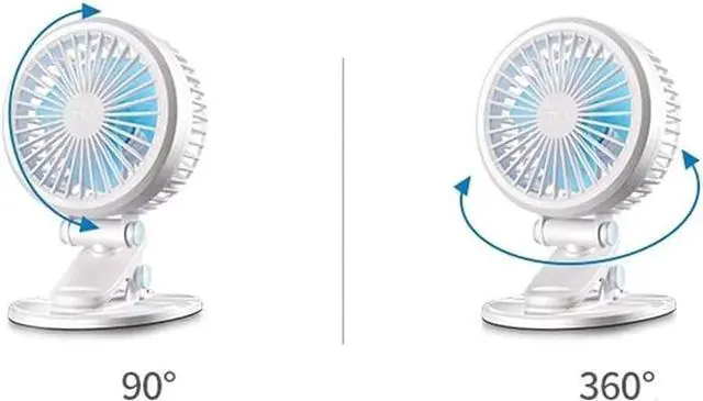Alt view image 4 of 7 - Mini Clip-on Fan Rechargeable Battery Operated USB Desk Fan Portable Personal Fan Small Quiet Stroller Fan for Home, Office, Travel, Camping, Baby Pram Easy to Carry