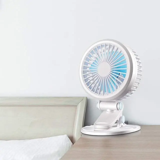 Alt view image 5 of 7 - Mini Clip-on Fan Rechargeable Battery Operated USB Desk Fan Portable Personal Fan Small Quiet Stroller Fan for Home, Office, Travel, Camping, Baby Pram Easy to Carry