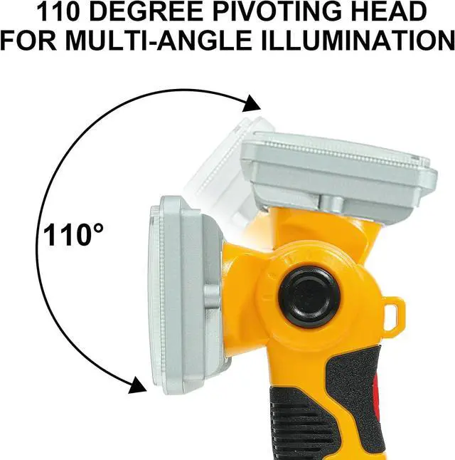 Alt view image 6 of 7 - Flashlight for Dewalt 20V Battery, 20v Work Light, 18W 2000LM Portable Floodlights and Spotlight with USB Charging Port for Repairing, Garage, Camping, Jobsite