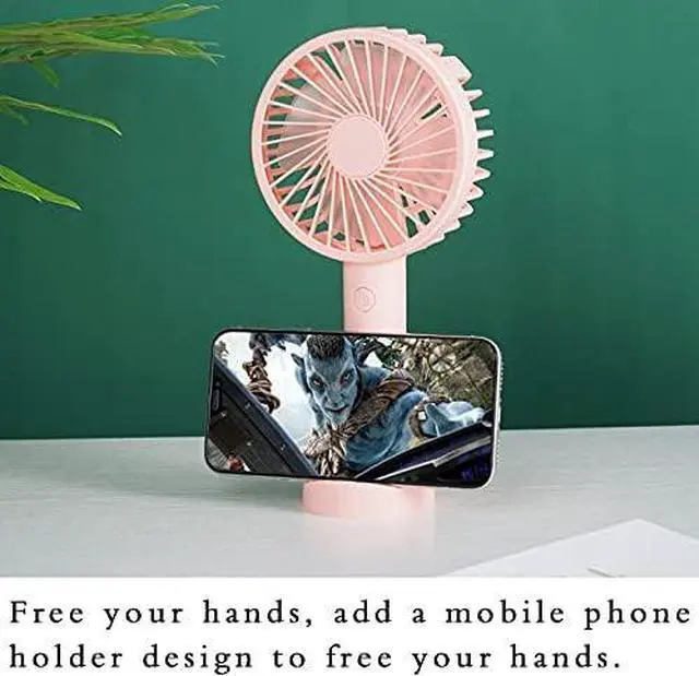 Alt view image 3 of 7 - Mini fan portable fan handheld USB rechargeable fan electrical desktop air cooler outdoor travel hand fan 5 whiteandgreen