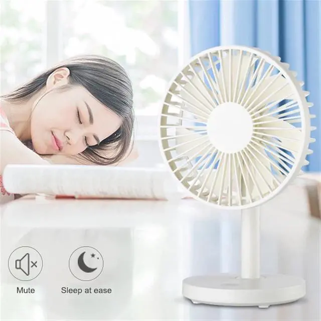 Alt view image 4 of 7 - USB Desktop Fan Household, Outdoor Portable Fan Office Household Enhancement 5 Fan Leaf Mobile Desktop Fan (Color : White)