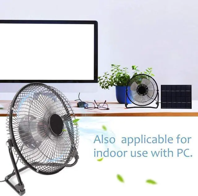 Alt view image 5 of 7 - Battery Operated Rechargeable Desk Fan with Solar Panel for Home& Office & Hurricane Camping Battery Powered USB Fan Strong Airflow Portable Fan Quiet Metal Frame 5200 mAh Capacity