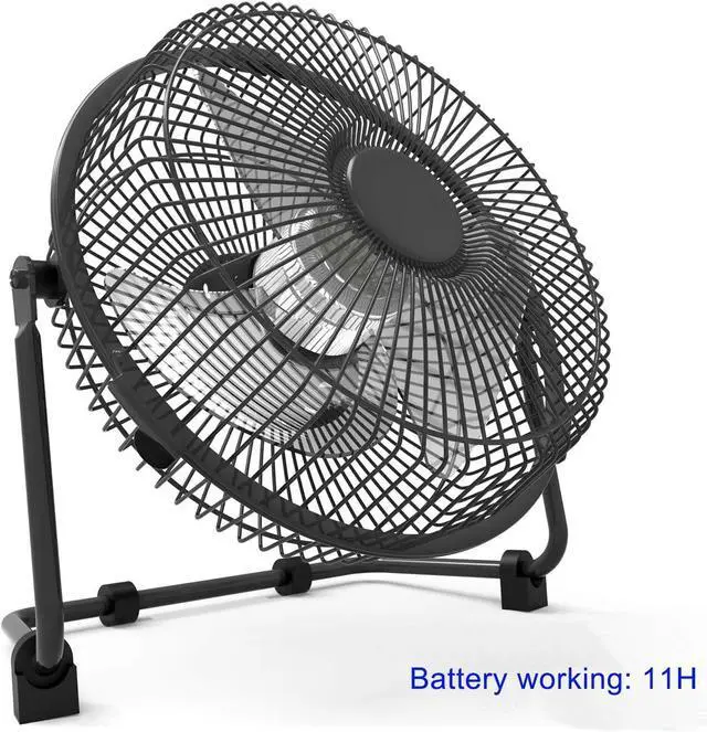 Alt view image 6 of 7 - Battery Operated Rechargeable Desk Fan with Solar Panel for Home& Office & Hurricane Camping Battery Powered USB Fan Strong Airflow Portable Fan Quiet Metal Frame 5200 mAh Capacity