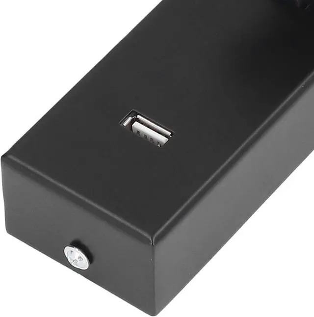 Alt view image 6 of 7 - LED Wall Mounted Reading Light Aluminum Alloy Minimalist Design 20cm with USB Port - 350° Rotatable for Bedroom Indoor Lighting and Mobile Charging