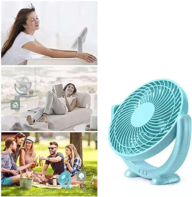 Alt view image 4 of 7 - USB Mini Rechargeable Fan, Outdoor Portable, 2-speed Wind, 5-blade Design, Air Circulator, Stable Base, Durable(Pink)