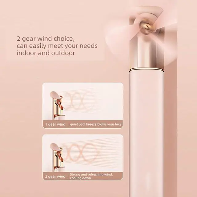 Alt view image 4 of 7 - USB Rechargeable Handheld Cooling Fan, 2-Gears Low Noise Multifunctional Small Fan, Portable Mini Electric Fan for Office Outdoor Traveling