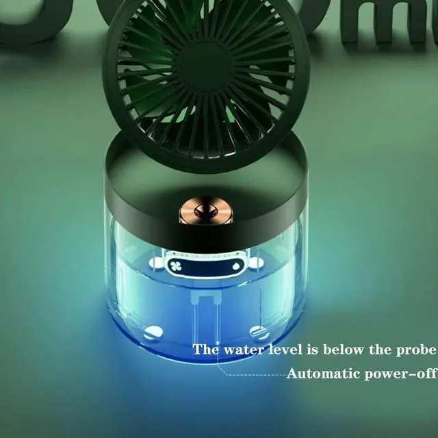 Alt view image 3 of 6 - USB Fans Spray Desktop Humidification Small Fan, USB Small Desktop Fan, Portable Mini Air Conditioner, Suitable For Student Dormitory Silent Office, Bedside Fan ( Color : Pink , Size : 115x115x135mm )