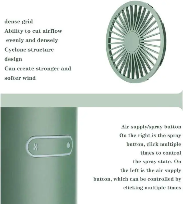 Alt view image 5 of 6 - USB Fans Spray Desktop Humidification Small Fan, USB Small Desktop Fan, Portable Mini Air Conditioner, Suitable For Student Dormitory Silent Office, Bedside Fan ( Color : Pink , Size : 115x115x135mm )