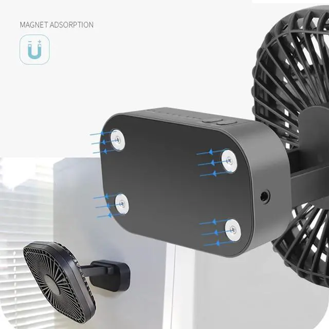 Alt view image 6 of 7 - USB Desk Fan, 5 Inch Quiet USB Fan 5000mAh Battery Rechargeable 3 Speeds,Powerful Airflow, Easy to Disassemble,Perfect for Office Home Bedroom(Color:Black)