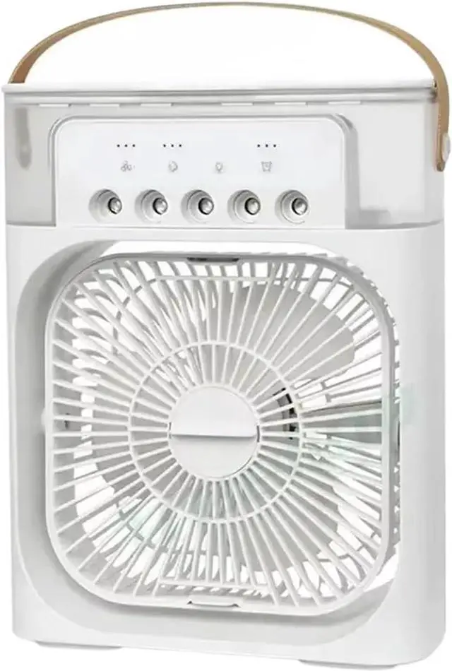 Main image of Portable Humidifier Fan Air Conditioners USB Electric Fan Night Light Mist Fun 3 In 1 Air Cooler Desktop Spray Fan(WHITE)