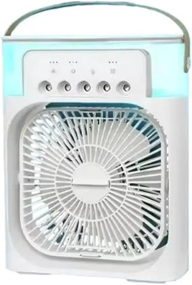 Alt view image 5 of 7 - Portable Humidifier Fan Air Conditioners USB Electric Fan Night Light Mist Fun 3 In 1 Air Cooler Desktop Spray Fan(WHITE)