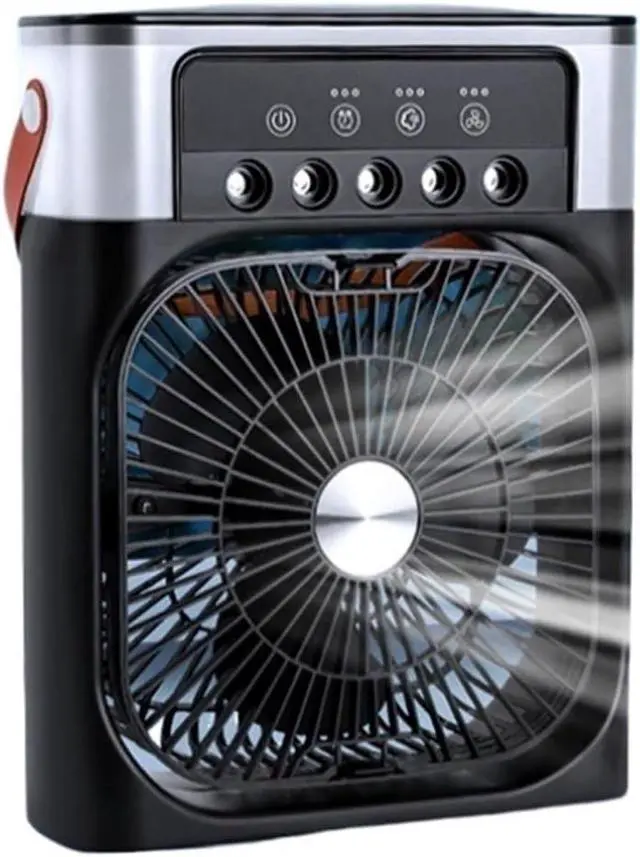 Alt view image 7 of 7 - Portable Humidifier Fan Air Conditioners USB Electric Fan Night Light Mist Fun 3 In 1 Air Cooler Desktop Spray Fan(WHITE)