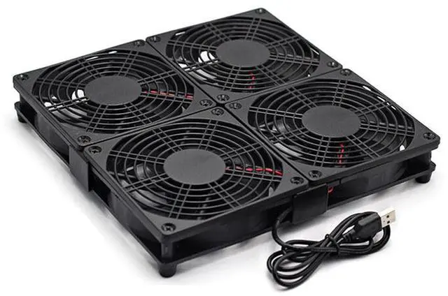 Main image of Efficient 120mm USB Fan with Stand for Cooling Routers Networks Servers Projects and Laptop Cooling