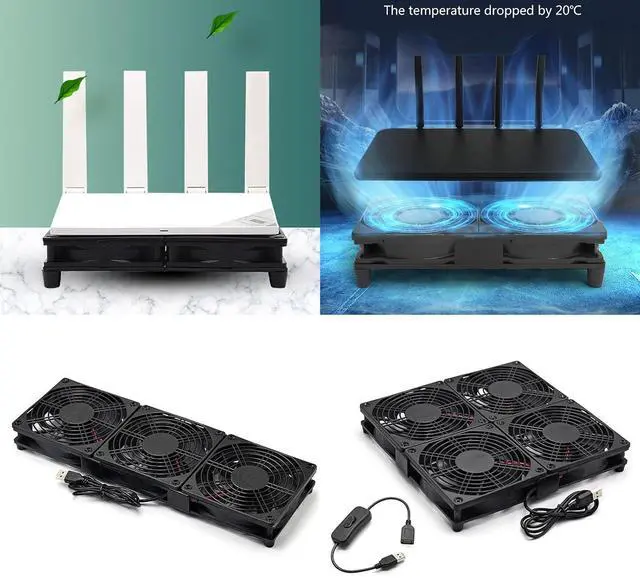 Alt view image 2 of 7 - Efficient 120mm USB Fan with Stand for Cooling Routers Networks Servers Projects and Laptop Cooling
