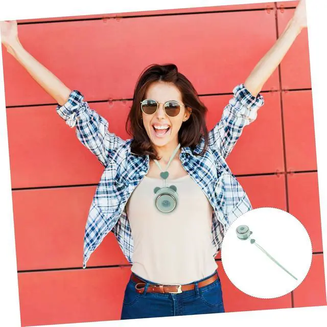 Alt view image 7 of 7 - 5pcs Leafless Hanging Neck Fan Cooling Fan with Lanyard Mini Personal Cooling Neck Fan Portable Hanging Neck Fan Wearable Air Conditioner Fan USB Student Small Fan