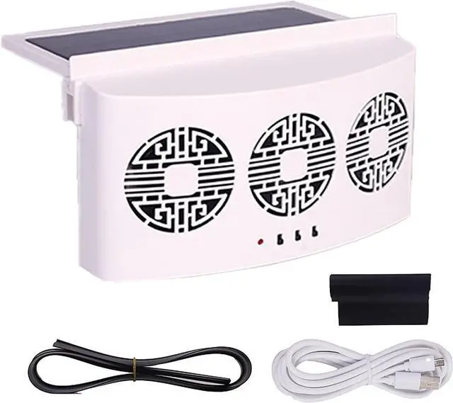 Main image of Car Windown Radiator Exhaust Fan Car Cooler Air Vent Fan Ventilation Radiator USB Charging Solar Powered Fan Car Window Exhaust Fan