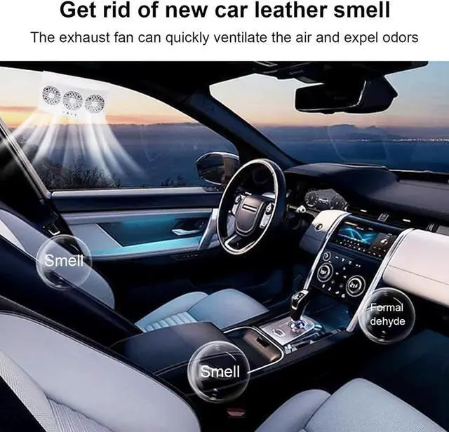Alt view image 6 of 7 - Car Windown Radiator Exhaust Fan Car Cooler Air Vent Fan Ventilation Radiator USB Charging Solar Powered Fan Car Window Exhaust Fan