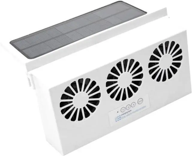 Main image of Solar Car Cooling Fan Usb Rechargeable Exhaust Ventilation Fan for Vehicles Compact Solar Powered Design for Cars Trucks and Boats Air Circulation and Temperature Control