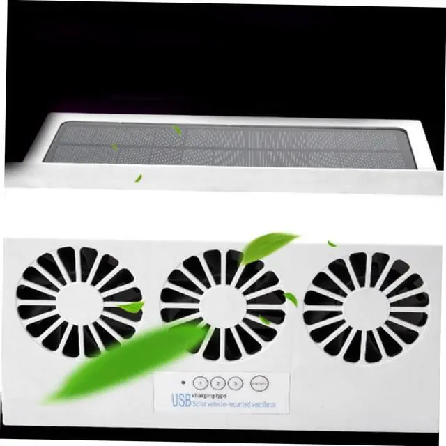 Alt view image 6 of 7 - Solar Car Cooling Fan Usb Rechargeable Exhaust Ventilation Fan for Vehicles Compact Solar Powered Design for Cars Trucks and Boats Air Circulation and Temperature Control