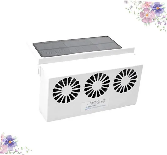 Alt view image 7 of 7 - Solar Car Cooling Fan Usb Rechargeable Exhaust Ventilation Fan for Vehicles Compact Solar Powered Design for Cars Trucks and Boats Air Circulation and Temperature Control