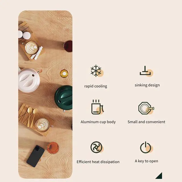 Alt view image 4 of 7 - USB Powered Drink Cooling Heating Cup Duals Function Temperature Adjustable Stainless Steel Coolers and Warmer