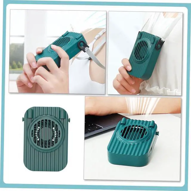 Alt view image 3 of 7 - 1 Set Hanging Neck Fan Tabletop Fan Electric Fan Small Personal Fans Office Desktop Fan Portable Fan Mini Hand Held Fan Facial Filter Sponge Tent Fans USB Travel Charging Fan Abs