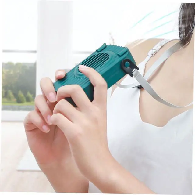 Alt view image 5 of 7 - 1 Set Hanging Neck Fan Tabletop Fan Electric Fan Small Personal Fans Office Desktop Fan Portable Fan Mini Hand Held Fan Facial Filter Sponge Tent Fans USB Travel Charging Fan Abs
