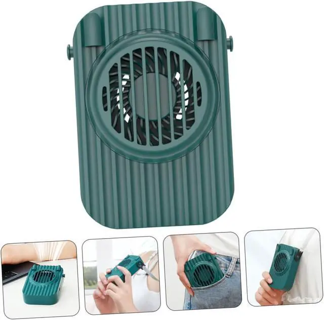 Alt view image 7 of 7 - 1 Set Hanging Neck Fan Tabletop Fan Electric Fan Small Personal Fans Office Desktop Fan Portable Fan Mini Hand Held Fan Facial Filter Sponge Tent Fans USB Travel Charging Fan Abs