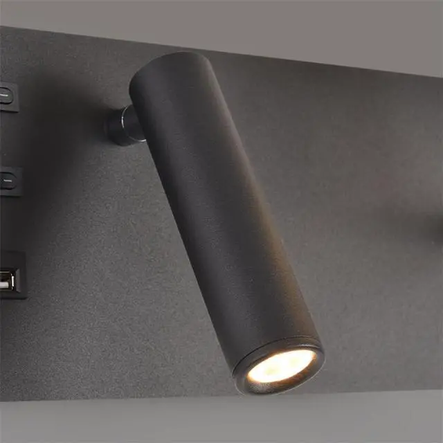 Alt view image 4 of 6 - Modern USB Indoor Wall Lamp Bedside Reading LED Bedroom Study Room Projector with Light Switch Reading Lights (Right)