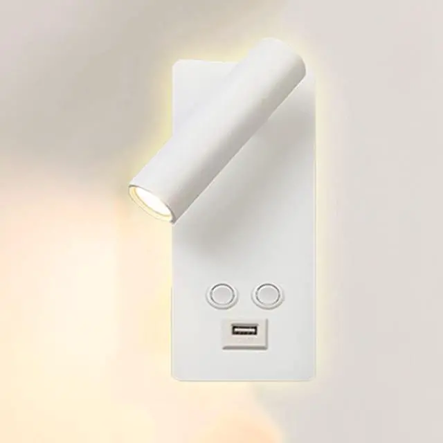 Main image of Wall Lights for Living Room Hotel Bedside Lamp Bedroom Adjustable Indoor Lamp 3000K Wall Mounted Bedside Lamp Reading with Rechargeable USB Port White