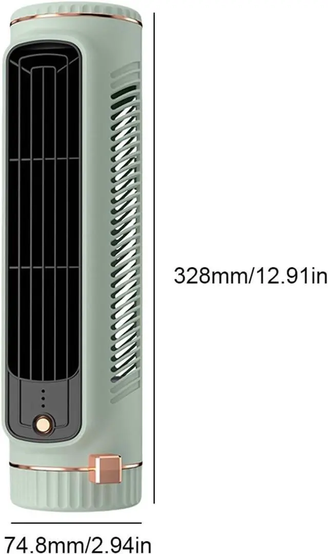 Alt view image 7 of 7 - Tower Fan USB Charging Portable Air Conditioner Desktop Cooling Fan Bladeless Summer Fan Home Office(Green)