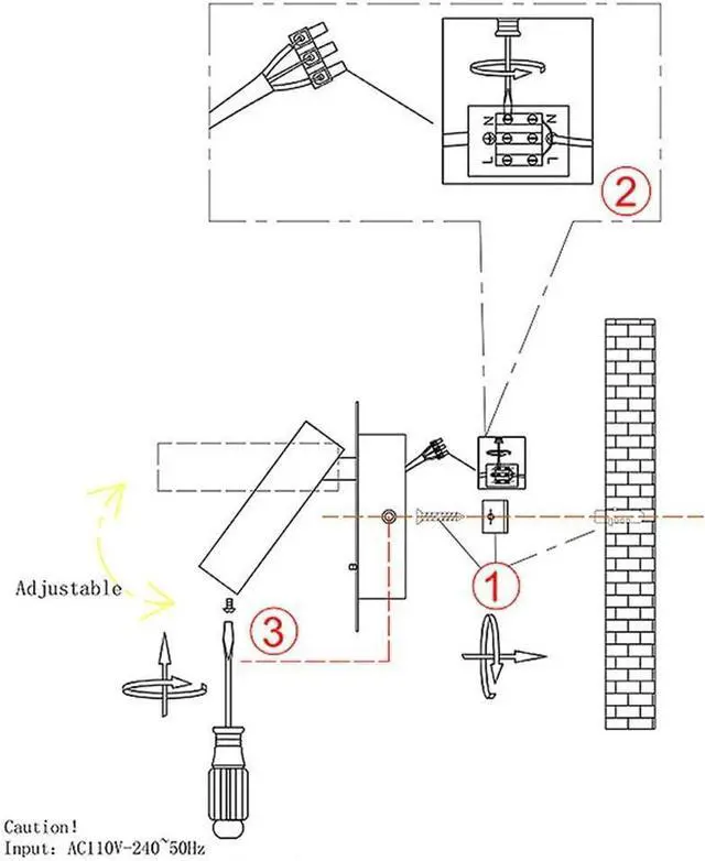 Alt view image 6 of 7 - Led Reading Wall Lamp USB Mobile Phone Charging Creative Study Bedroom Bedside Lamp with Switchable Rotating Wall Lamp Reading Light Backlight Wall Sconce Light,White Light