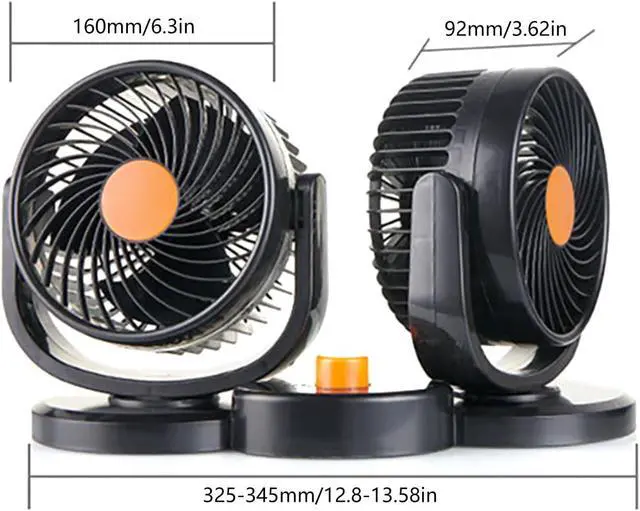 Alt view image 7 of 7 - USB Power Car Fan Multis Rotatable Double Head 3-Speed Dashboard ABS Three Speed Hot Day Cooling Fan