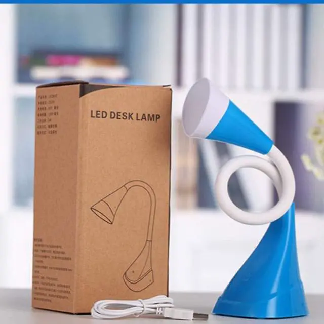 Alt view image 3 of 5 - LED Eye Protection Table Lamp Dimmable USB Rechargeable Touch Switch Bedroom Reading Light Elegant Soft Eye Protection (Color : Gray) (Blue)