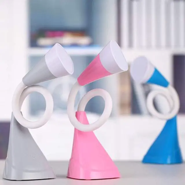 Alt view image 4 of 5 - LED Eye Protection Table Lamp Dimmable USB Rechargeable Touch Switch Bedroom Reading Light Elegant Soft Eye Protection (Color : Gray) (Blue)