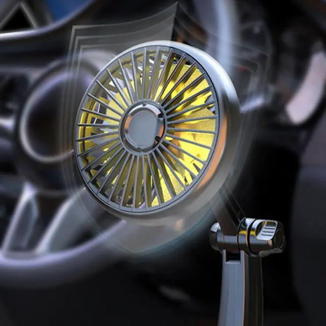 Alt view image 6 of 7 - USB Powered Car Fan 3 Powerful Speeds Adjust with 360 Degree Rotating for Travel Car