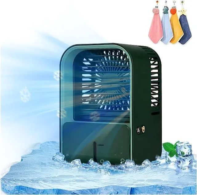 Alt view image 2 of 7 - Portable Air Chiller - USB Rechargeable Evaporative Air Cooler Fan with 3 Quiet Speeds for Home and Office, Compact and Lightweight (Gray)(B)