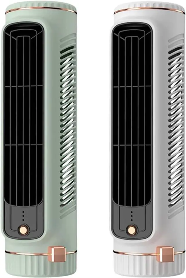 Alt view image 3 of 7 - Tower Fan USB Charging Portable Air Conditioner Desktop Cooling Fan Bladeless Summer Fan Home Office(Green)