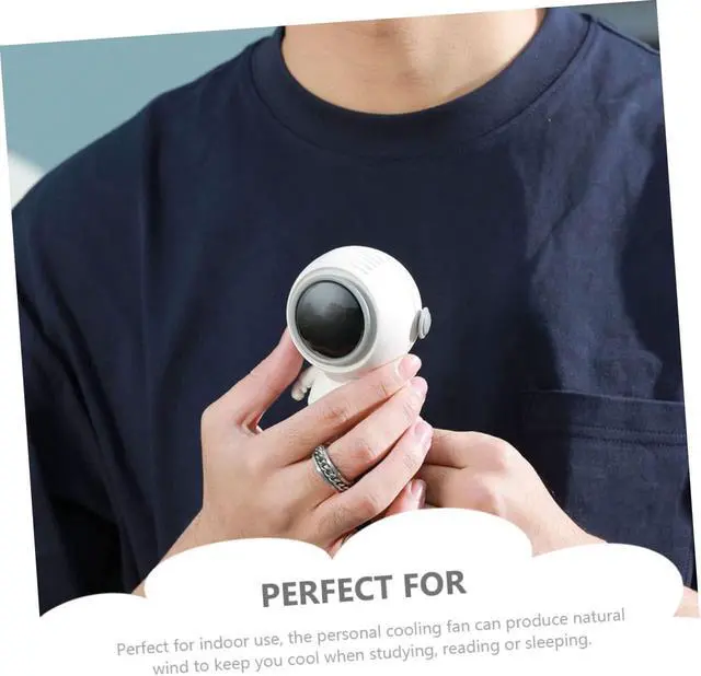 Alt view image 2 of 7 - 3pcs Hanging Neck Fan Desk Fan Rechargeable Neck Fan Baby Camping Fan with Light Hand Free Fan Personal Fan Neck Cooling Fan USB Fan White Air Office Lanyard