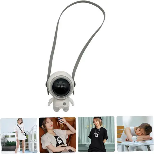Alt view image 6 of 7 - 3pcs Hanging Neck Fan Desk Fan Rechargeable Neck Fan Baby Camping Fan with Light Hand Free Fan Personal Fan Neck Cooling Fan USB Fan White Air Office Lanyard