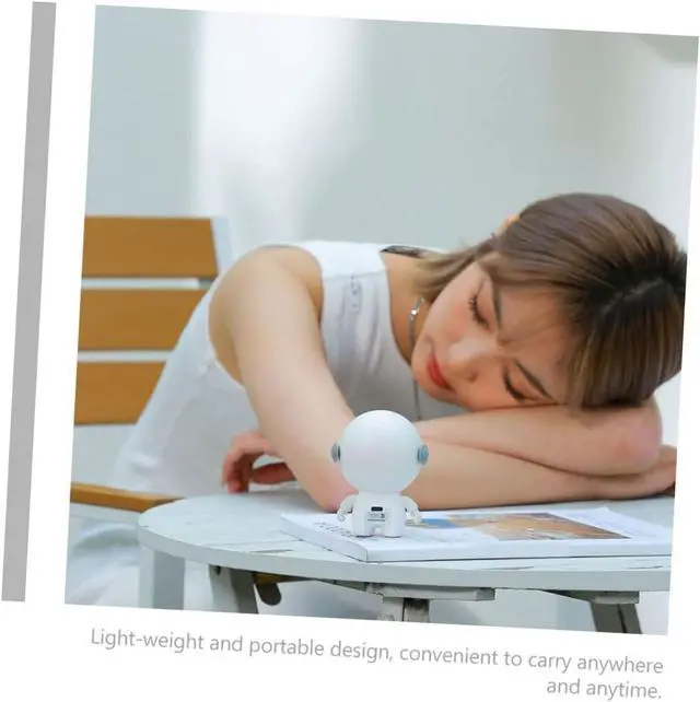 Alt view image 7 of 7 - 3pcs Hanging Neck Fan Desk Fan Rechargeable Neck Fan Baby Camping Fan with Light Hand Free Fan Personal Fan Neck Cooling Fan USB Fan White Air Office Lanyard
