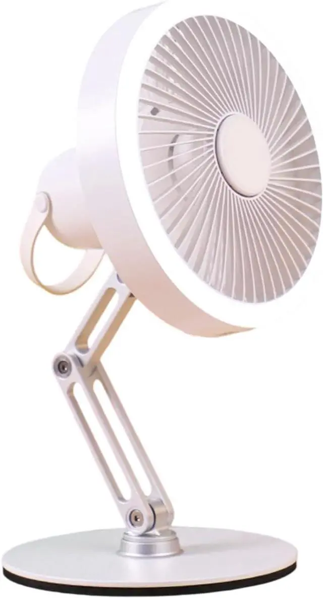 Main image of 360 Degree Rotating Base USB Desktop Fan Adjustable 3 Speed Quiet Fan With LED Lighting Cooling For Office Adjustable Speed Desk
