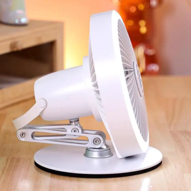 Alt view image 5 of 7 - 360 Degree Rotating Base USB Desktop Fan Adjustable 3 Speed Quiet Fan With LED Lighting Cooling For Office Adjustable Speed Desk