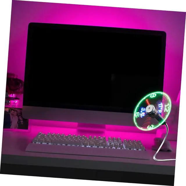 Alt view image 6 of 7 - POPETPOP 3pcs LED Clock Fan Mini USB Computer Fan with Temperature Display for Home Office and Travel Compact and Lightweight Design Durable and Material present Option