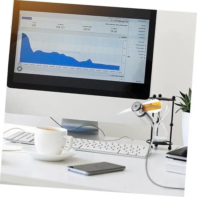 Alt view image 7 of 7 - POPETPOP 3pcs LED Clock Fan Mini USB Computer Fan with Temperature Display for Home Office and Travel Compact and Lightweight Design Durable and Material present Option