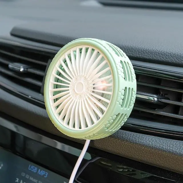 Alt view image 6 of 7 - Mini Fan for Car,Tire-Shape Cooling Fan for Summer, USB Clip on Fan, Travel Camping Small Fan, 3 Speed Adjustable, Car Air Vent USB Fans, Portable Desk Fan, Multifunctional Personal Fan,Black